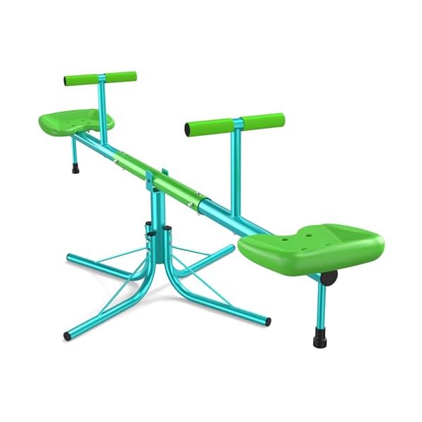 Amictoy Seesaw, Sit and Spin Teeter Totter, 3-Section Reinforced Frame for Enhanced Stability, Kids Outdoor Playground Equipment, Swiveling 360° Rotating for Ages 4-8, Safety Certified