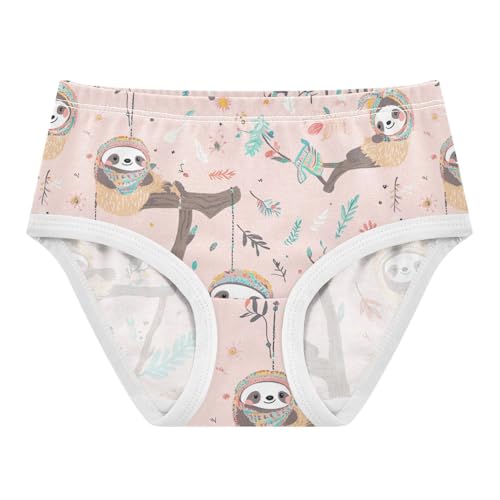 Wusikd Cute Sloth Girls' Underwear Cotton Pink Girls Briefs Soft Toddler Underwear 2T