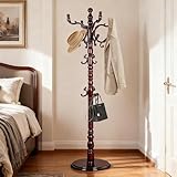 【Space-Saving & Heavy-Duty】 This vintage coat rack is a space-saving solution for tight areas. Its compact structure fits easily in entryway corners, bedrooms, or offices without taking up much room, yet its 14 resin hooks (arranged for multi-directional use) offer ample hanging space. As a wooden coat rack, it uses high-density compressed wood for its base—thickened and enlarged to enhance stability, even under 330 lbs of weight. The coat rack stand is easy to move, so you can reposition it whenever needed. Whether you’re organizing a dorm or a home, this wooden freestanding coat rack combines functionality with a small footprint, keeping spaces clutter-free.