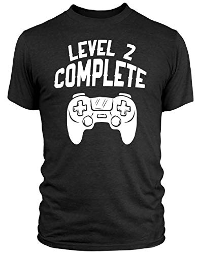 FunkyShirt - Camiseta completa de nivel 2, segunda boda para marido, él de esposa, juego retro Cover