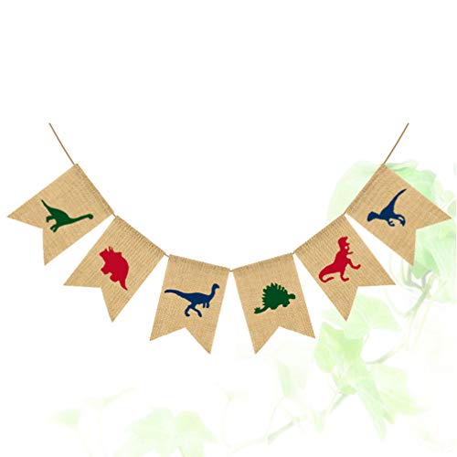 Amosfun Dinossauros Bandeja Desenho Desenho Desenho Anabela Estopa Garland Bandeira Pendurável Placa