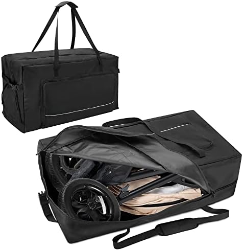 HODRANT Large Stroller Travel Bag for Standard, Single, Double, Dual & Jogger Stroller, Stroller Storage Carry Bag with Secure Buckles & Padded Handles, for Airplane Gate Check or Car Trunk, Bag Only