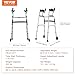 VEVOR 2 in 1 Folding Walker & Removable Armrests, Height Adjustable Foldable Walker with 5