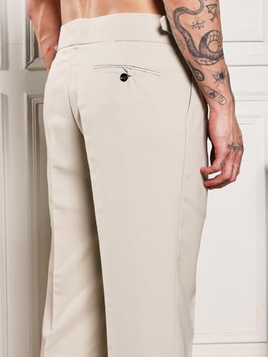 Image of Gurkha Pants for Men | Trouser for Men | Formal Pant | Double Button | Loose Fit Trouser High Waist Pleated Casual Trousers | Vintage Straight Leg Pants for Office Smart Casual Travel Party