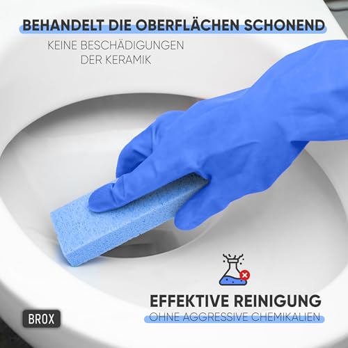 BROX Bimsstein WC Block – Reinigungsstein Blau (5 Stück) – Wunder Putzstein für Klo, Bad, Küche & Fußpflege – Effektiver Kalk und Urinsteinentferner – Pumice Stone – Die Nr. 1 der Toilettenreiniger