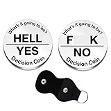 WIRNGF Decision Coin Keychain for Men Women Portable Yes No Choice Coin with Keyring Decision Maker Gift Funny Gifts for Friend Coworker Sister Brother Couple