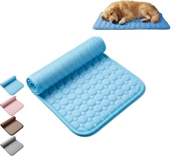 The Dog Hub Arctic Cooling Dog Mat, Self Cooling Mat for Large & Small Dogs, Creating a Sooth and Cool Effect (Blue,XL-100X70CM)