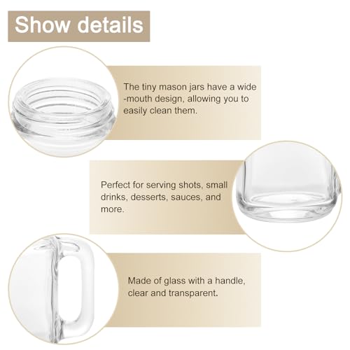 Uxcell Mason Jar Shot Glasses with Handles - Image 3
