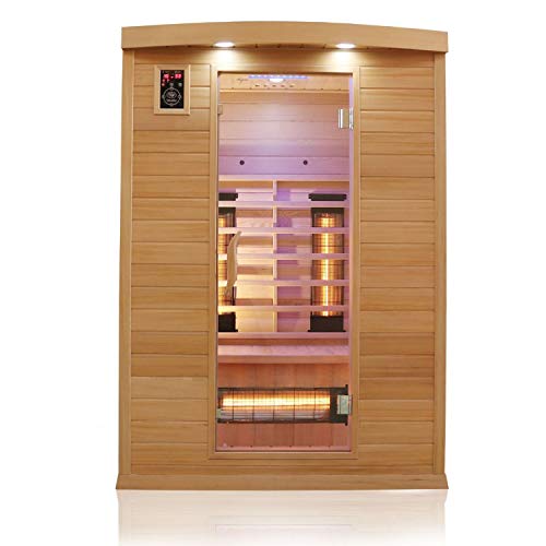 Dewello-Infrarotkabine-PIERSON-135x105-DUAL-THERM-fuer-1-2-Personen-aus-Hemlock-Holz-mit-Vollspektrumstrahler