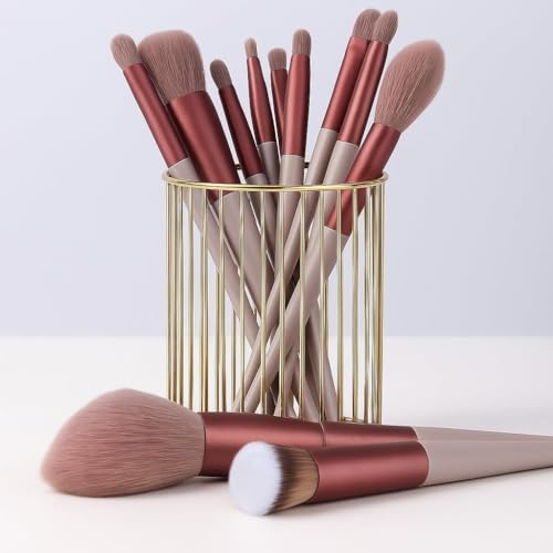 Image of Premium 13-Piece Soft Makeup Brush Set for Face & Eye | Foundation, Blush, Contour & Eyeshadow Brushes | Professional Cosmetic Kit with Travel Pouch