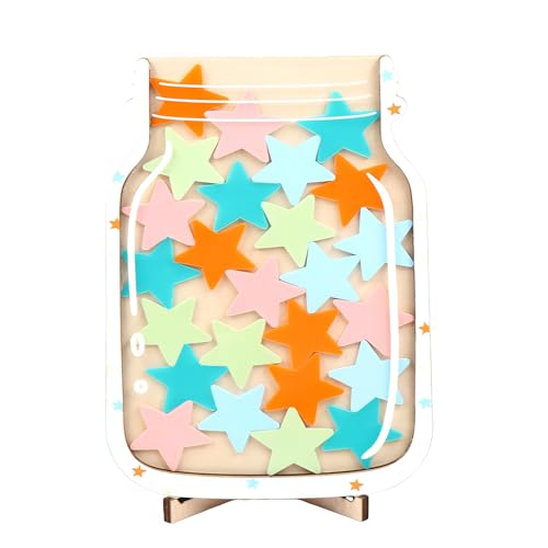ZENRUIMING Bocal de récompense personnalisé – Outil de gestion du comportement en classe, tableau d'incitation pour salle de classe, favorise des habitudes saines (étoiles colorées)