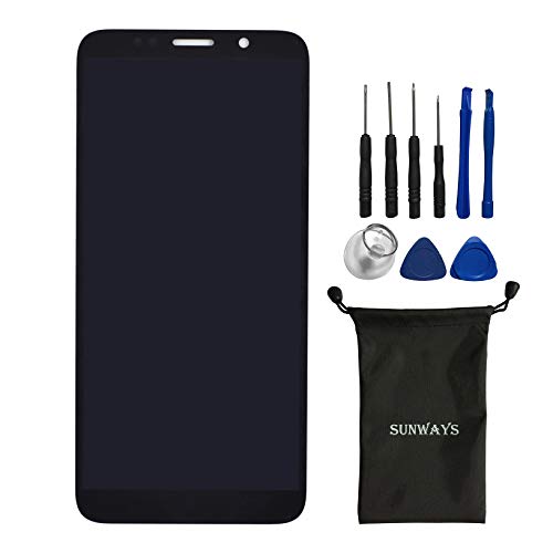 Sunways with Adhesive LCD Touch Digitizer Screen Replacement for Huawei Y5 Prime 2018 DRA-LX2 Y5 2018 DUA-LX2 DRA-L01 DUA-L21 DRA-LX3 DRA-L21 DRA-AL00 DRA-TL00 Black