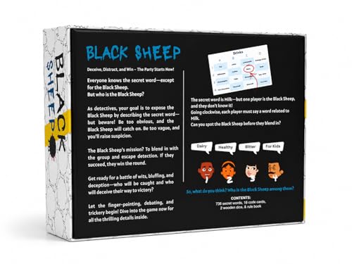 Image of Black Sheep - Secret Word Party Game for Kids & Adults | Social Deduction, Bluffing & Hidden Identity Family Board Game for Game Night | Who is The Imposter?