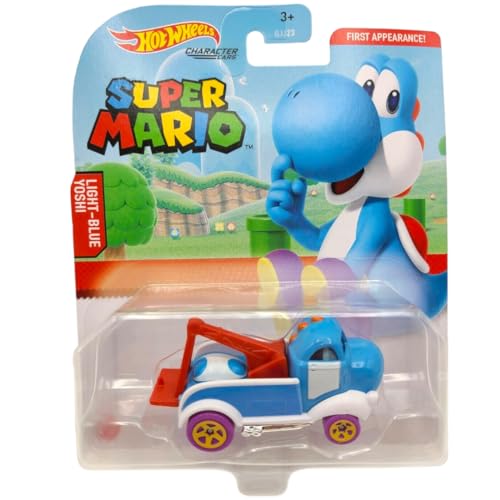 Hot Wheels Super Mario Light Blue Yoshi miniatura 1