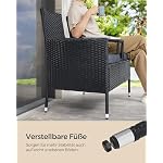 SONGMICS Gartenmöbel, Balkonmöbel aus PE-Polyrattan, Gartenbank, mit Tisch, Sofa, Terrassenmöbel, Outdoor, mit Kissen, für Terrasse, Garten, Balkon, schwarz-dunkelgrau GGF022B01 – Bild 4
