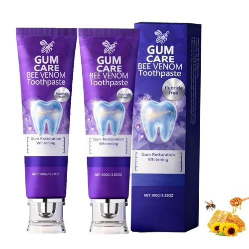 Veleno d'api per il trattamento dentale, Bee Dental Treatment Toothpaste, Naturale Purple Whitening Dentifricio,Rimozione di macchie dentifricio viola denti bianchi,Una cura delicata delle gengive (2)
