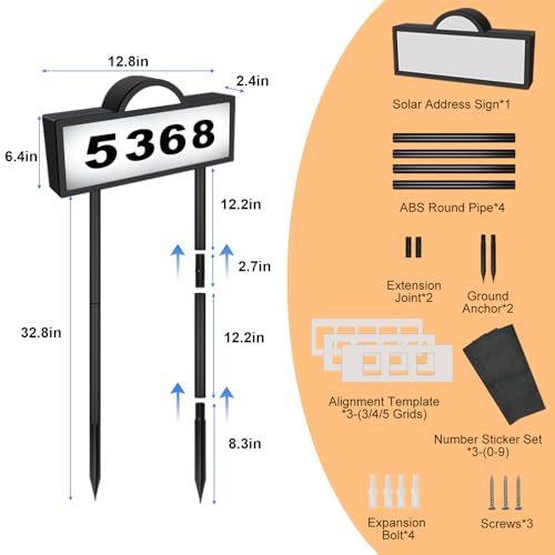 Indarun WS156 Solar Address Signs For Houses, House Number For Outside Waterproof, Address Plaques thumb #5