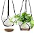 Koalaime 2 Pack Hanging Planters Set,10 Inch Indoor Outdoor Hanging Plant Pot Basket,Hanging Flower Pot with Drainage Hole with 3 Hooks for Garden Home…
