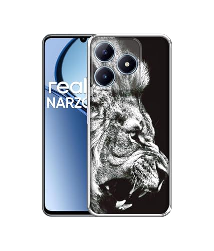 Image of Angry Lion Design Printed Silicon Soft TPU Back Case Cover for Realme C63 4G / Narzo N63 4G