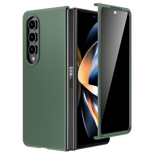 Maxdara for Samsung Galaxy Z Fold 4 Case with Built-in Privacy Screen Protector, Fold 4 Case Support Wireless Charging Shockproof Protective Phone Cover for Galaxy Z Fold4 (Green)