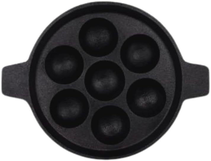 Aarogyam Kuzhi Paniyaram, Appam , Appe, Kuzhi Cast Iron Tawa, 7 Cavity, Round, Pre Seasoned