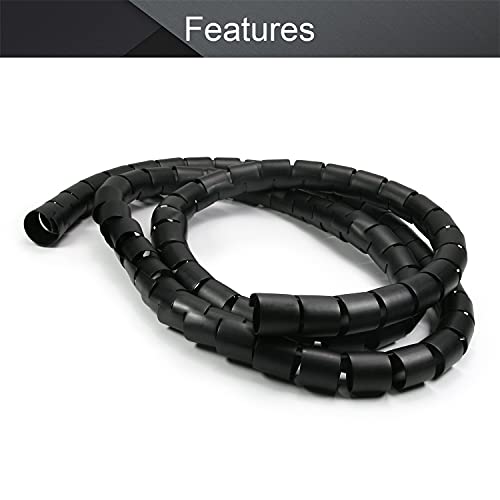 Othmro Spiral Cable Wrap Spiral Wire Wrap Cord for Computer Electrical Wire Organizer Sleeve(Dia 30MM-Length 2M Black) - Image 3