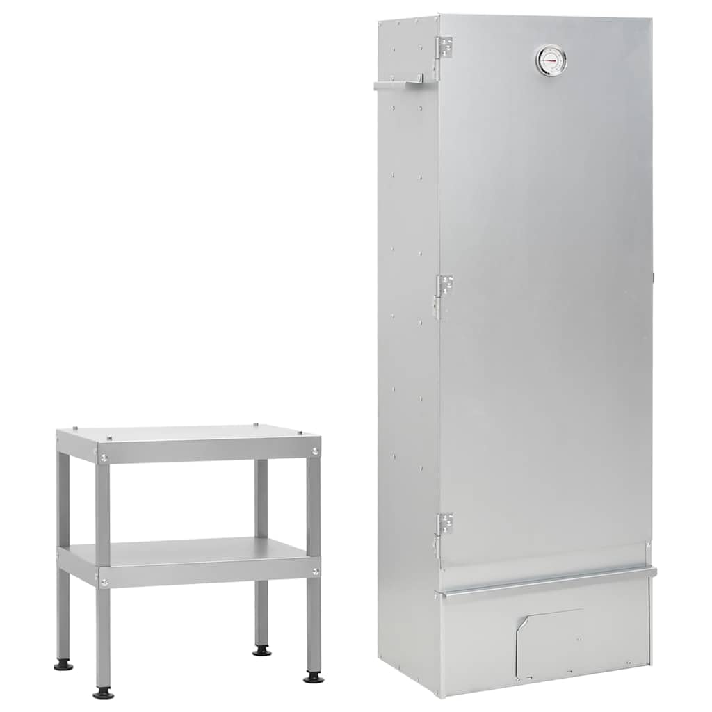 Fumador para horno de barbacoa con mesa de acero galvanizado para fumar, carne, pescado, queso -C
