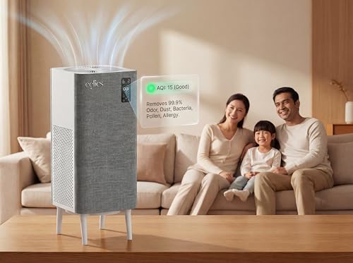 Image of Planet Series Smart Air Purifier | 6-Stage Advanced Filtration with True HEPA-13, UV-C & Ionizer | Covers Up to 2400 Sq Ft, PM2.5 AQI Display | Remote Control (Grey)