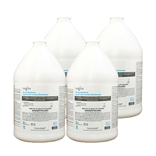 Zogics Broad Spectrum Surface Disinfectant Concentrate, EPA Registered Healthcare Disinfectant (4 Gallons/Case)