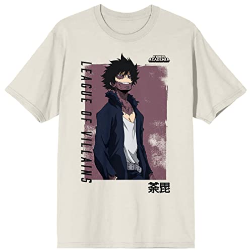 My Hero Academia Dabi Distressed Box Crew Neck Short Sleeve Tofu Men's T-Shirt