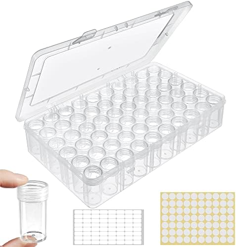 Notgia 2packs 60 Grids Bead Organizer and Storage Diamond Painting Containers Portable Plastic Case Box Arts Crafts Storage for Seeds Beads Sewing Cosmetic Nail Glitter Powder Small Parts Rhinestones