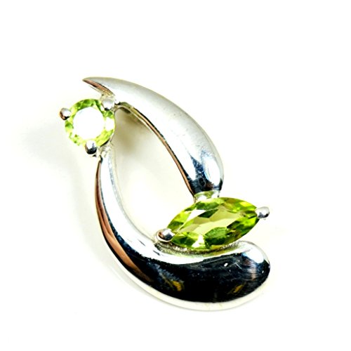 Pendentif péridot argent sterling fait main bijoux pierre verte - 2