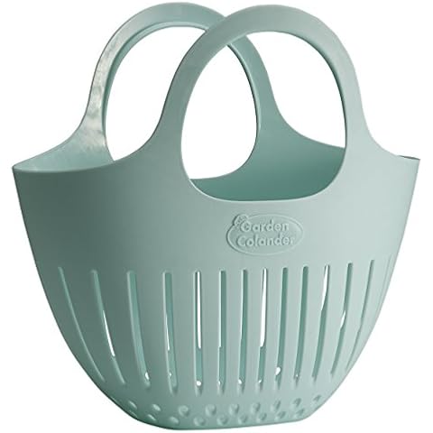 Hutzler Mini Colander garden basket, Small, Eggshell Blue Cover