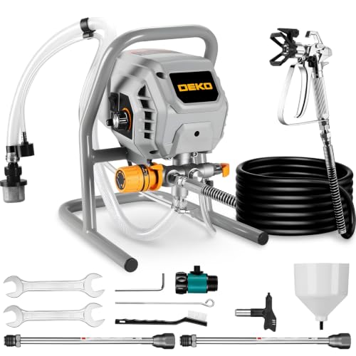 DEKO Pulverizador de Pintura 700 W: Equipo de pulverización sin Aire. Pistola eléctrica sin Aire de 1,2 l/min. Presión máxima de 2900 PSI. Incluye una Manguera de 7,5 Metros