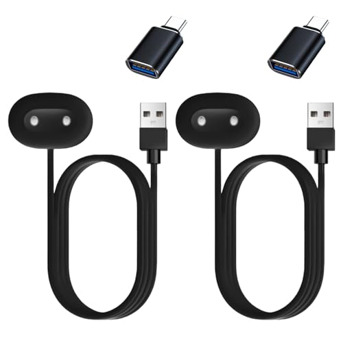 【2本です】For Google Pixel Watch 4 スマートウォッチ 充電ケーブル ピン間の距離 対応 USB充電ケーブル 磁気吸着 急速充電 コード 超高耐久 Google Pixel Watch 4 スマートウォッチ コード充電器(ブラック)