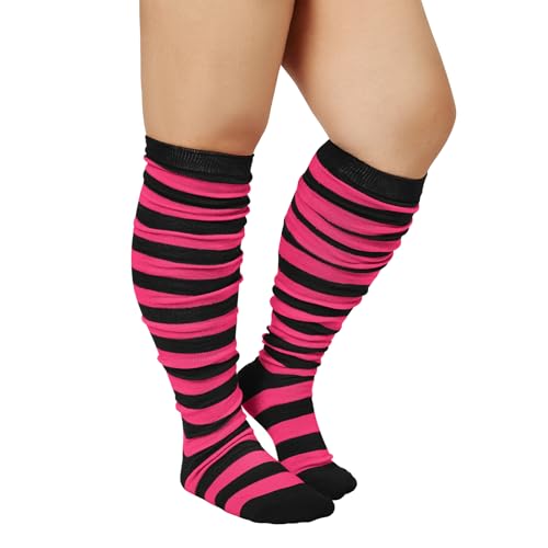Image of American Trends Womens Rainbow Socks Striped Knee High Socks Thigh High Stockings Casual Tube Socks Costume Leg Warmers