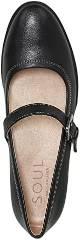 SOUL Naturalizer Women's Ramona Mary Janes Flat, Black Smooth, 5 | Image 3