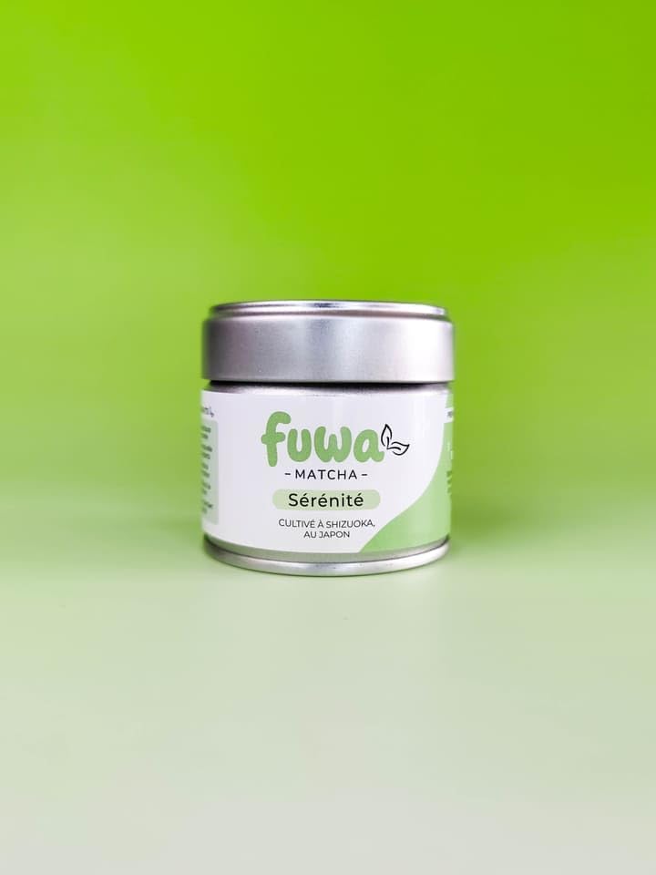 Fuwa Matcha Sérénité - Poudre de Thé Vert Premium de Shizuoka, Japon - Idéal pour Matcha Latte (Sachet 100g, 100, gramme)