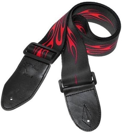 Jia Jia Trade 2pcs/set of Adjustable Guitar Bass Strap w/Leather Head Acoustic Electric Classical Strip Red