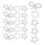 TEHAUX Mixed Pearl Nail Charms Set with Love and Star Designs, Delicate Simulated Craft Pearls for DIY Nail Art Decoration, Flatback 3D Embellishments for Manicure and Beauty Random Style