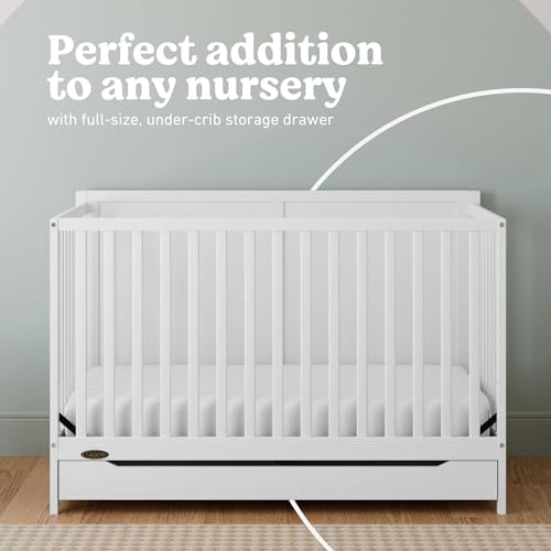 Graco Melrose 5-in-1 Convertible Crib with Drawer, White - image 5