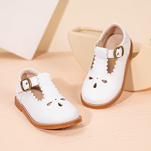 Image of GINFIVE Toddler Girls Dress Shoes Little Kids Flats School Mary Janes Shoes