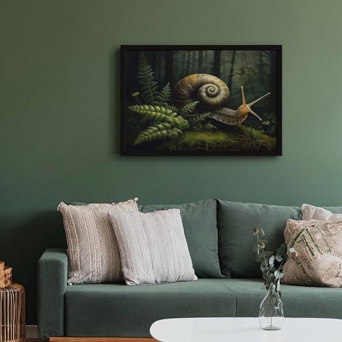 Poster escargot de forêt pour habiller un mur vide, toile rétro vert universitaire - 6