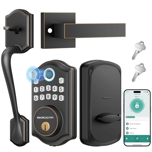 DS10-Pro-Keyless-Entry-Door-Lock-with-Handle-Set-Smart-Front-Door-Locks-Set-Electronic-Keypad-Fingerprint-Deadbolt-Bluetooth-APP-Control-Auto-Lock-One-Touch-Locking-Oil-Rubbed-Bronze DS10 Pro Keyless Entry Door Lock with Handle Set, Smart Front Door Locks Set, Electronic Keypad, Fingerprint Deadbolt, Bluetooth APP Control, Auto-Lock & One Touch Locking, Oil Rubbed Bronze - Image 1