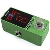ギターエフェクト ギター用LEDディスプレイペダルチューナートゥルーバイパスギターチューナーペダル±1セントアダプター付きギターエフェクトペダル マルチエフェクター (色 : 緑, Size : Free size)