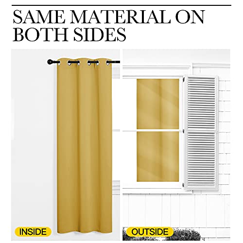 Image of NICETOWN Yellow Blackout Drapes - Window Treatment Light Blocking Privacy Curtain Panels for Home Decoration (Set of 2, 42 inches by 95-inch)