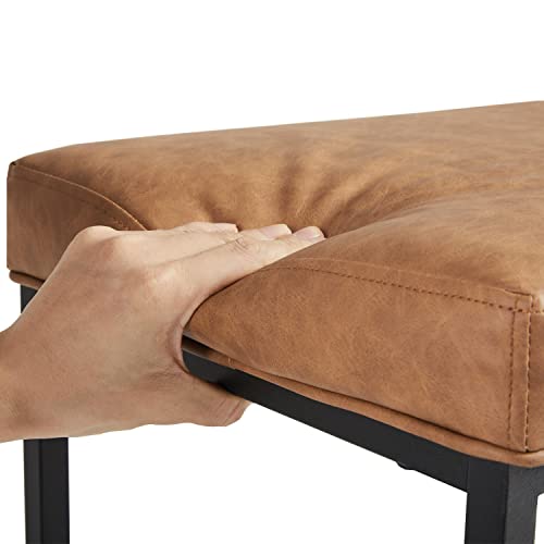 Yaheetech 24" Metal Barstools Set Of 4 Counter Height Bar Stools Backless Industrial Stool Modern Upholstered Leather Stools Dining Cafe Chair Brown #TOP5