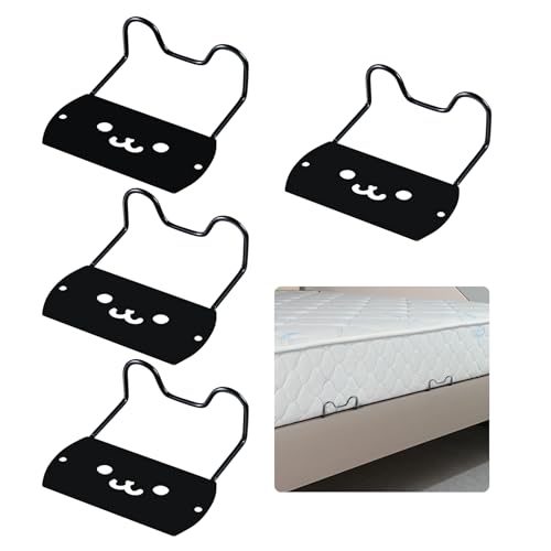 SANLIUBA Sujeta Colchones,4 Piezas Antideslizante Colchon Incluye Cinta Adhesiva de Doble Cara y Tornillos. Apto para Colchones, Sofás y Tatamis. Seguro y Antideslizante (Negro)