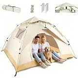 GALASALA Casa de Campaña para 4 Personas, Tienda de Campaña Impermeable y Ligera, Montaje Automático Rápido, 2 Puertas Ventiladas con Bolsa de...