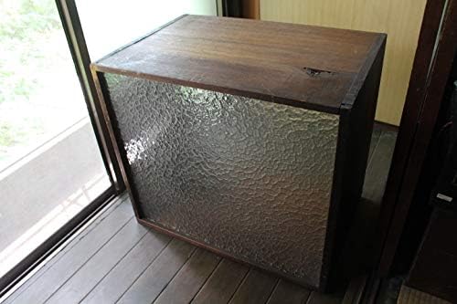 Amazon Co Jp 引き取り限定ビンテージ石目ガラス付き木製棚昭和レトロ型ガラス展示台収納飾り棚店舗什器本箱アンティーク家具古道具骨董 古商品 ホーム キッチン